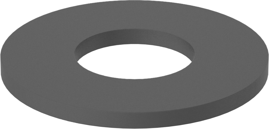 Ultem PEI Plastik Pul, 1/4" Vida Boyutu için, 0.281" İç Çap, 0.625" Dış Çap, Siyah