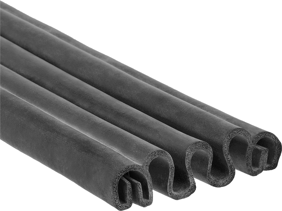 Geniş Boşluklar için İtmeli Kenar Contası, 2-1/2" ila 4-1/2" Genişlik, 21/32" Yükseklik