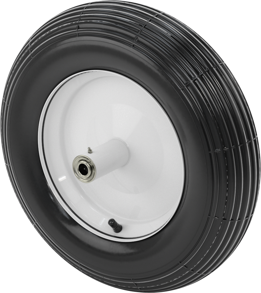 Çelik Merkezli Montajlı Pnömatik Siyah Tekerlek, Rulmanlı 7-1/2" Uzunlukta Göbek, 15-7/8" Çap x 3-7/8" Genişlik — 15 7⁄8", 5⁄8", 3⁄4", Pn…