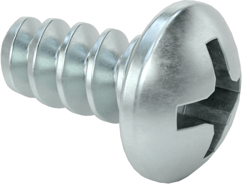 Phillips Yuvarlak Başlı Diş Açıcı Vidalar, Plastik için, Çinko Kaplı Çelik, 5 Numara, 1/4" Uzunluk