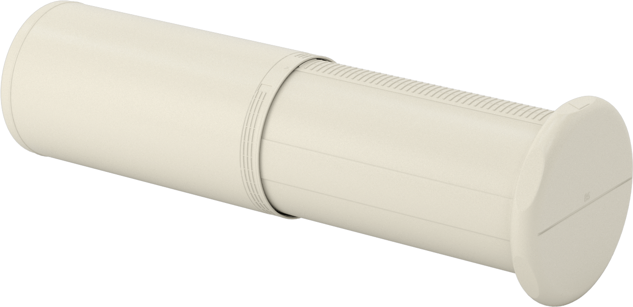 Uzunluğu Ayarlanabilir Nakliye Tüpü, Yuvarlak, Bükerek kilitleme, Beyaz, 3.35" İç Çap, 8"-14" İç Uzunluk