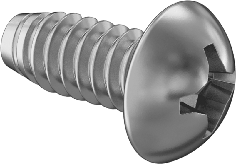 Metal için Yuvarlak Başlı Diş Açma Vidaları, 410 Paslanmaz Çelik, 4-40 Diş, 1/4" Uzunluk