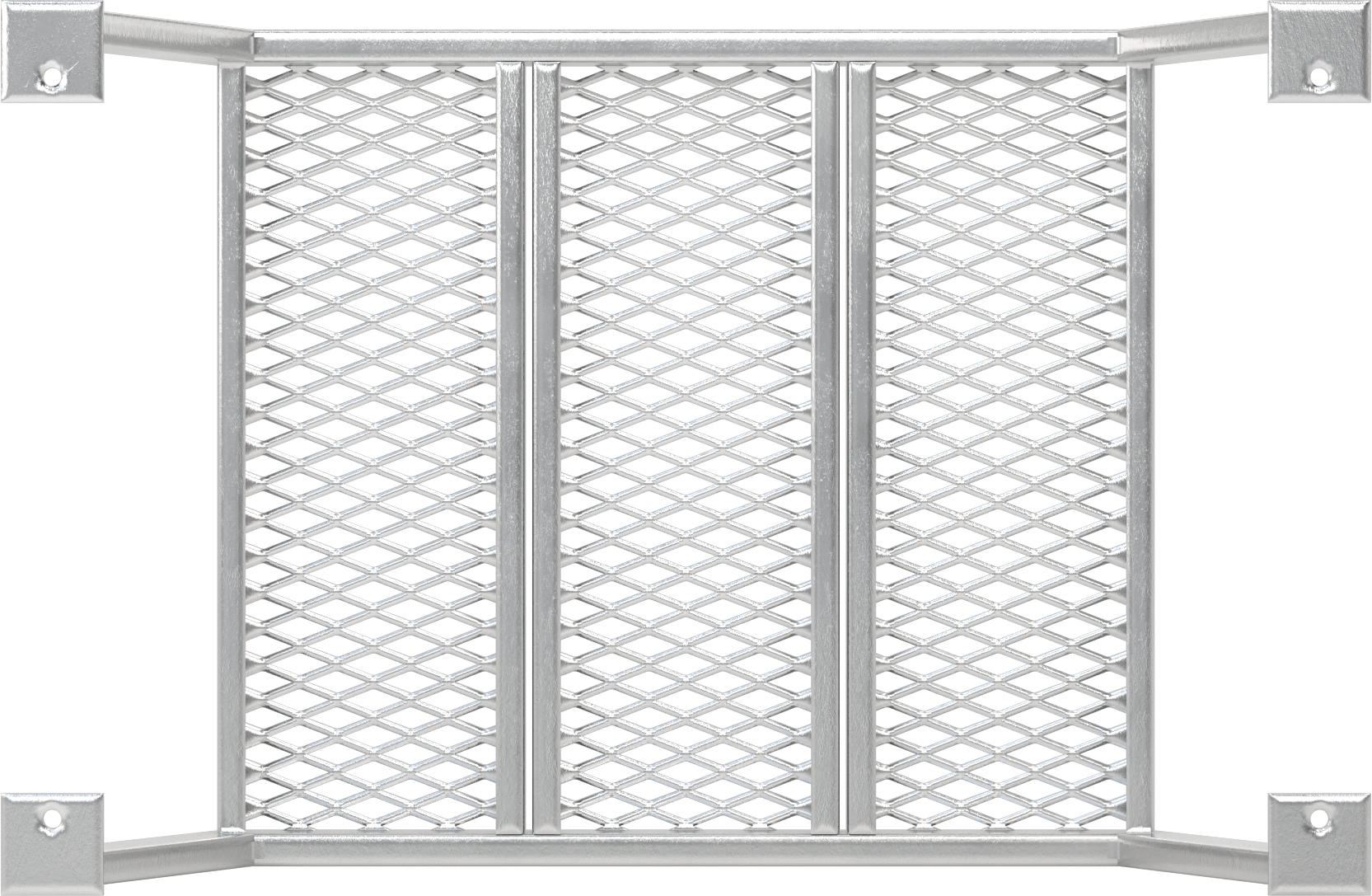 Alçak Çapraz Merdivenler, Alüminyum, 9" Yükseklik x 26-1/2" Genişlik x 3'4" Yükseklik Toplam