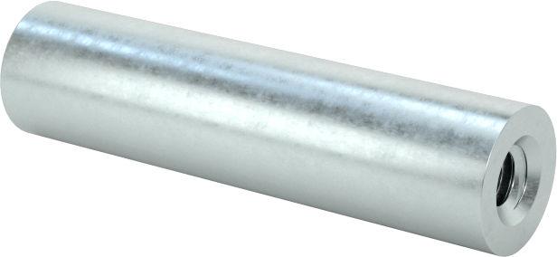 Dişli Yuvarlak Ayırıcı, Çinko Kaplamalı 12L14 Çelik, 1/8" Dış Çap, 1/2" Uzunluk, 0-80 Diş Boyutu