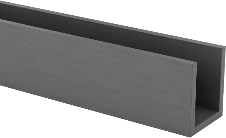 Kimyasal Dirençli PVC U-Kanal, 0.51" Genişlik x 0.59" Yükseklik Dış Boyut, 5 Fit Uzunluk