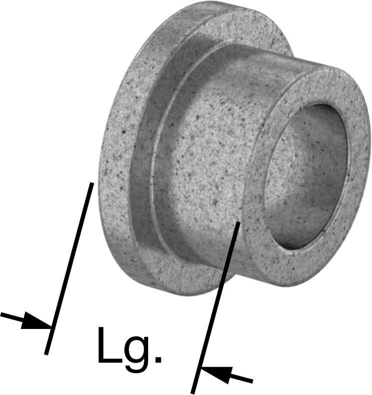 Yağ Dolgulu 841 Bronz Flanşlı Burçlu Yatak, 1/4" Mil Çapı ve 3/8" Muhafaza İç Çapı için, 1/4" Uzunluk — 1⁄4", 0.377", 0.251"