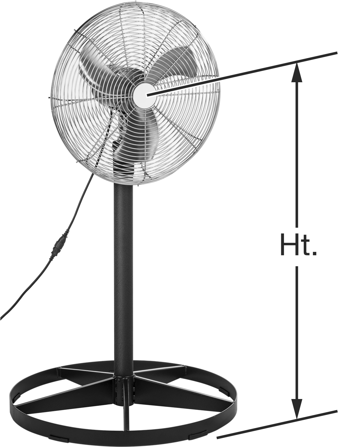 Premium Fan, Kaide, 120V AC, Salınım Yapmayan, 18 inç Bıçak Çapı