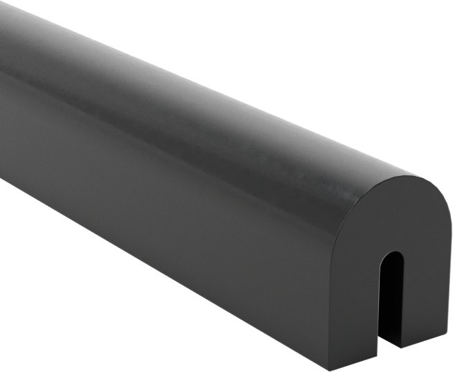 Neopren Kauçuk Kenar Çıtası, 1/32" Genişlik x 1/8" İç Yükseklik — 1⁄32", Siyah, 3⁄16"