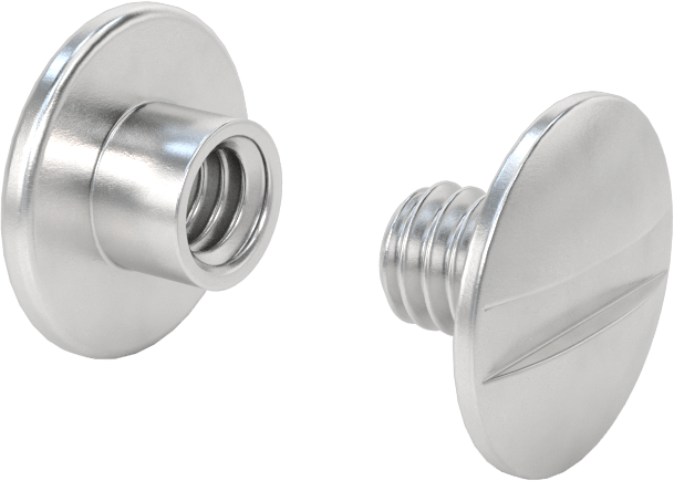 6063 Alüminyum Düşük Profilli Bağlantı Varilleri ve Vidaları, 8-32 Diş Boyutu, 1/8"-3/16" Malzeme Kalınlığı için