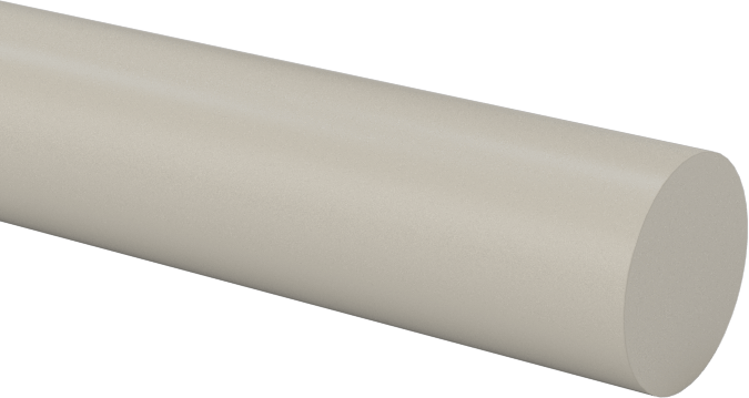 Aşınmaya ve Kimyasallara Dayanıklı PEEK Çubuk, Bej, 1/4" Çap
