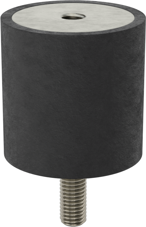 Neopren Titreşim Sönümleyici Sandviç Montaj, M10 x 1.5 mm Çelik Saplama ve Ek Parçalı, 165 lbs. Kapasite, 2" Yükseklik — M10 × 1.5 mm, 2…