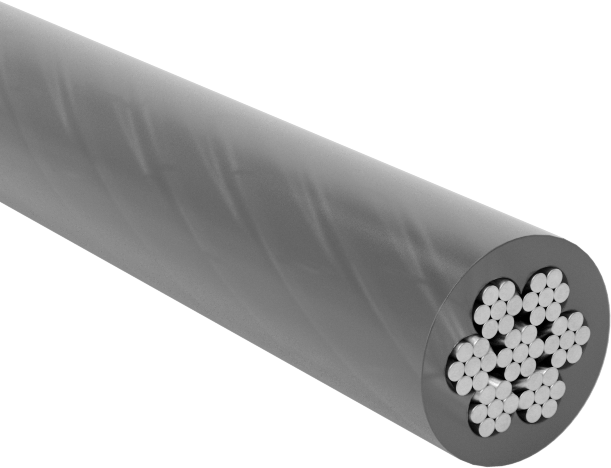 Vinil Kaplı Tel Halat, Galvanizli Çelik, 0.047" Çap, 1/16" Çaplı, Kaplamalı