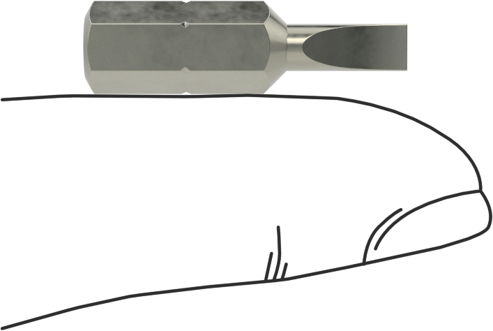 Sıkı Boşluklu Uç, 9/64" Yivli, 1/4" Altıgen Şaft, 3/8" Mil Uzunluğu