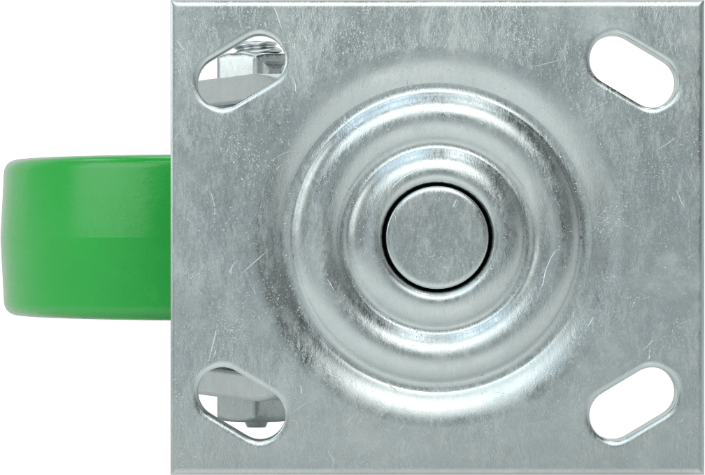 4-1/2" x 4" Plakalı Yüksek Kapasiteli Spartan Tekerlek, 5 inç Çapında x 1-1/2 inç Açık Rulmanlı Poliüretan Tekerlekli Döner Tekerlek