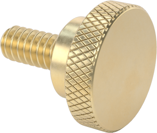 Pirinç Yükseltilmiş Tırtıllı Başlı El Vidası, 4-40 Diş Boyutu, 1/4" Uzunluk