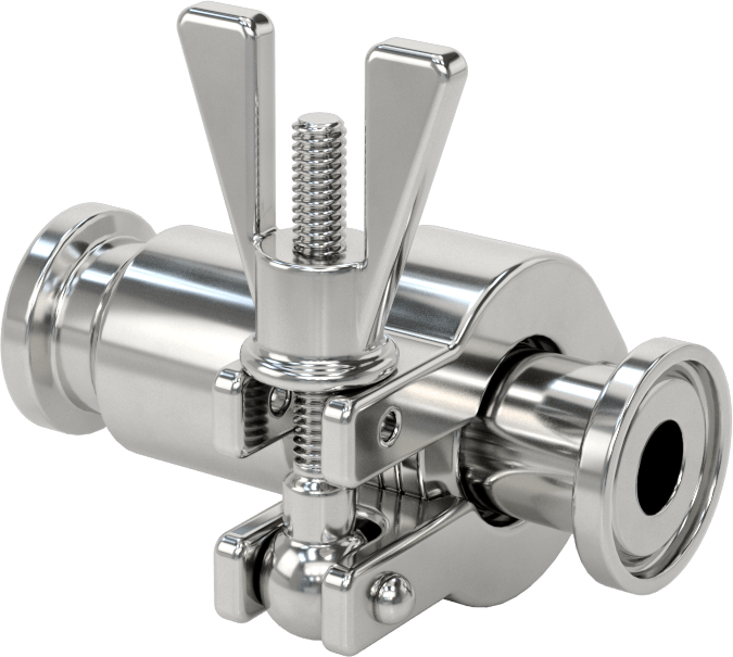 Hızlı Kelepçeli Bağlantı Parçalı Çekvalf, Yiyecek ve İçecek için, PTFE Conta, 1/2" Boru Dış Çapı için