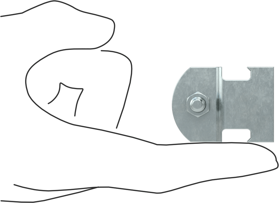 Strut Montajlı Metal Yönlendirme Kelepçesi, Çinko Kaplı Çelik, 1/4" İç Çap, 1/16" Kalınlık