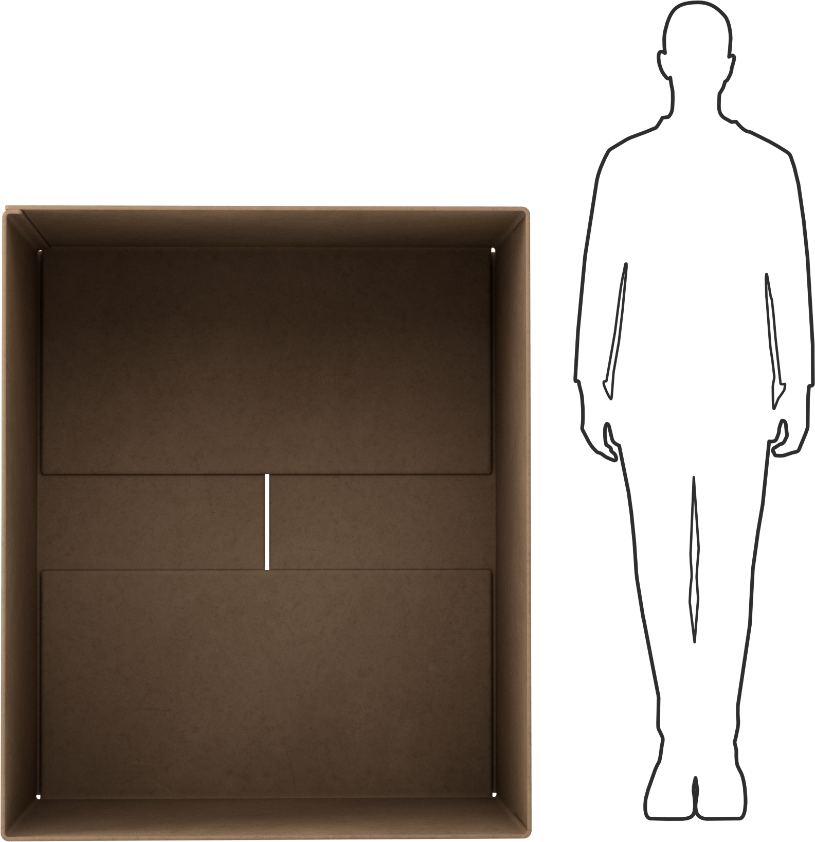 Büyük Kapasiteli Karton Nakliye Kutusu, Delikli Kanatlı, 48" Uzunluk x 40" Genişlik x 36" İç Yükseklik