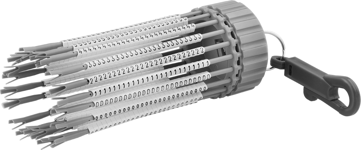Sürgülü Tel İşaretleyici, Tutuculu, 10-4 AWG için, 0-9 Arasındaki Karakterler