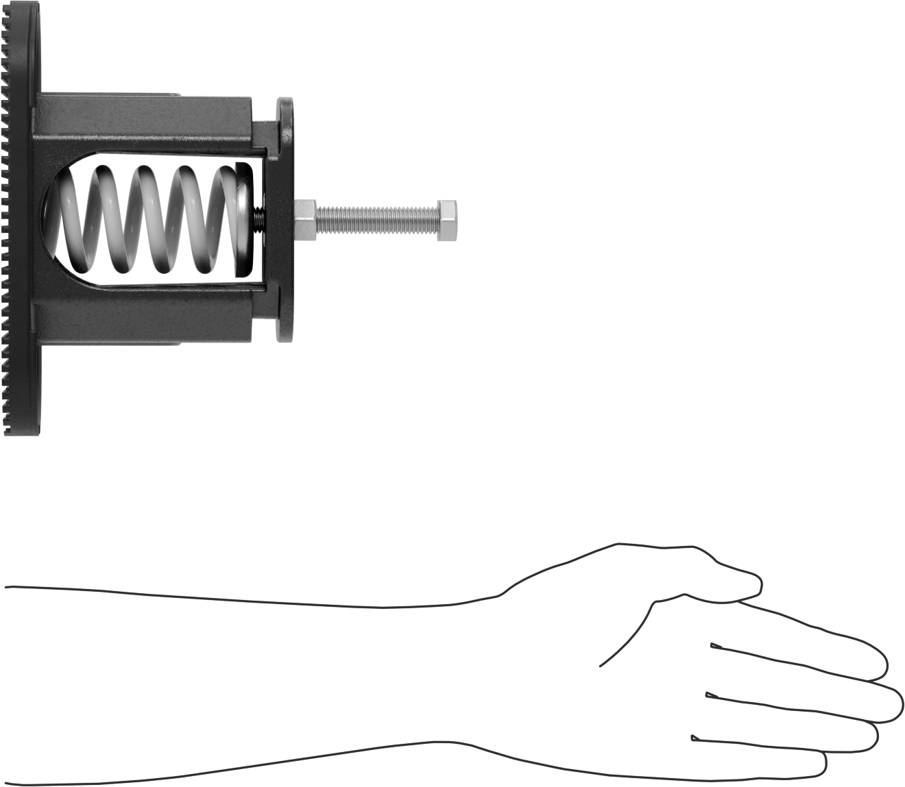 Şok Emici Yaylı Titreşim Sönümleyici Montaj, 0.9" Sapma @ 1200 lbs. Kapasite, 3-1/2" Diş Uzunluğu