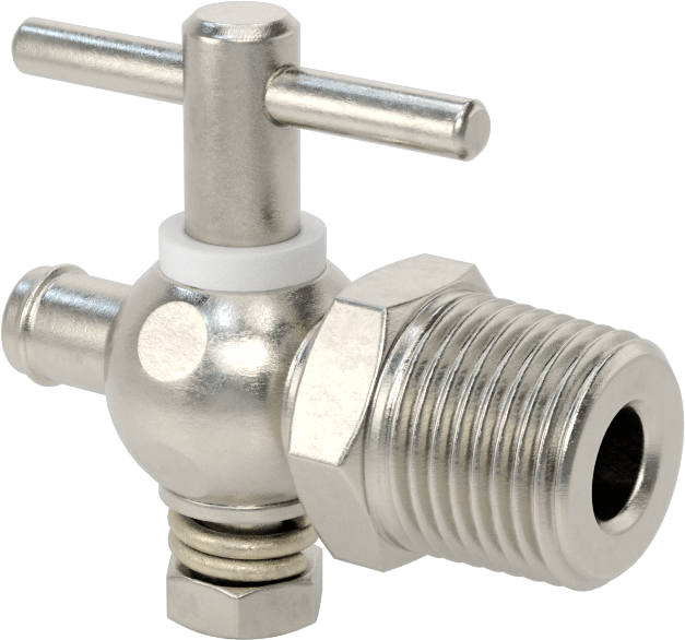 316 Paslanmaz Çelik Gövdeli Açma/Kapama Vanası, 1/2 NPT Erkek x 3/8" İç Çaplı Boru için Tırnaklı Bağlantı Parçası