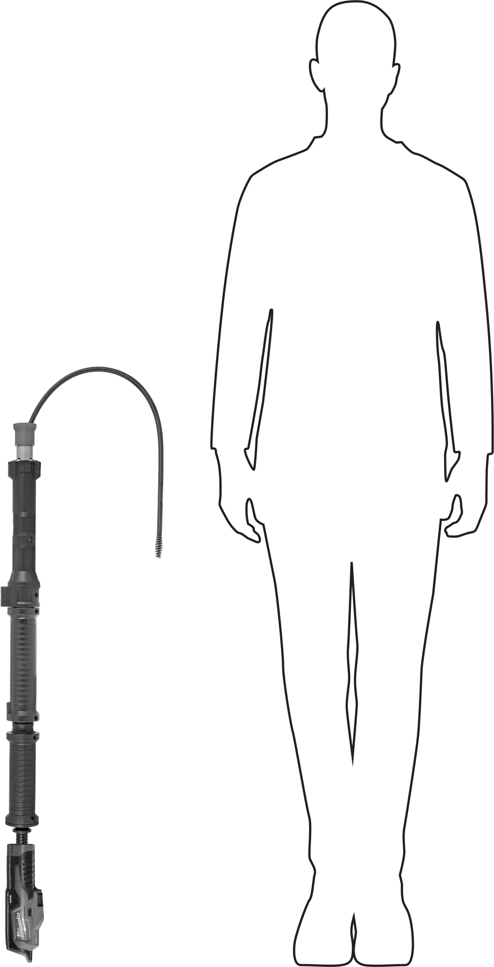 Kablo Tipi Tuvalet ve Pisuar Gider Açma Spirali, Akülü, 3/8" Kablo Çapı, Milwaukee Model Numarası 3574-21