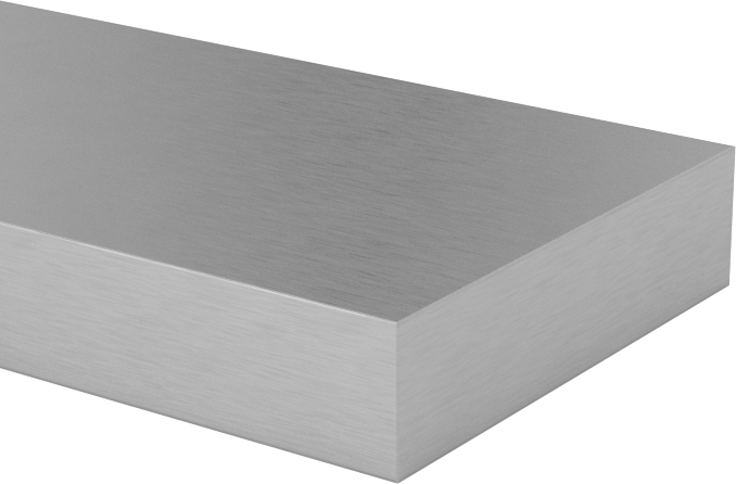 Parlatılmış Çok Amaçlı 304 Paslanmaz Çelik Çubuk, Fırçalanmış #4, 1/4" Kalınlık, 1" Genişlik