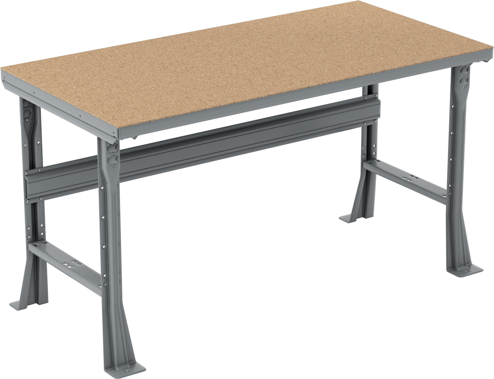 Tezgah, 60" Genişlik x 30" Derinlik Toplam, Çelik Üst Üzerine Kompozit Ahşap