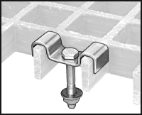 Fiberglas Çubuk Izgara Klipsi, 1-1/2" Taşıyıcı Lama Genişliği için Eyer Klipsi