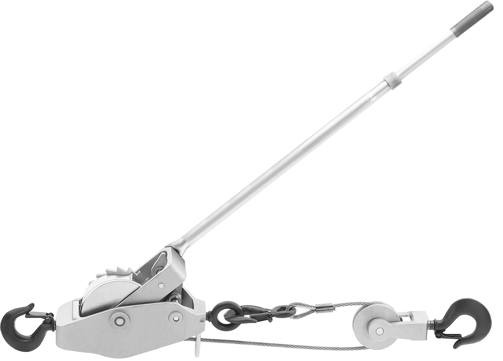 Tel Halatlı Cırcırlı Çekici, Ağır Hizmet Tipi, Ters Çevrilebilir 15" Sap, 25 Fit/12.5 Fit Uzanma Mesafesi — Alüminyum, Çelik, Ters çevril…