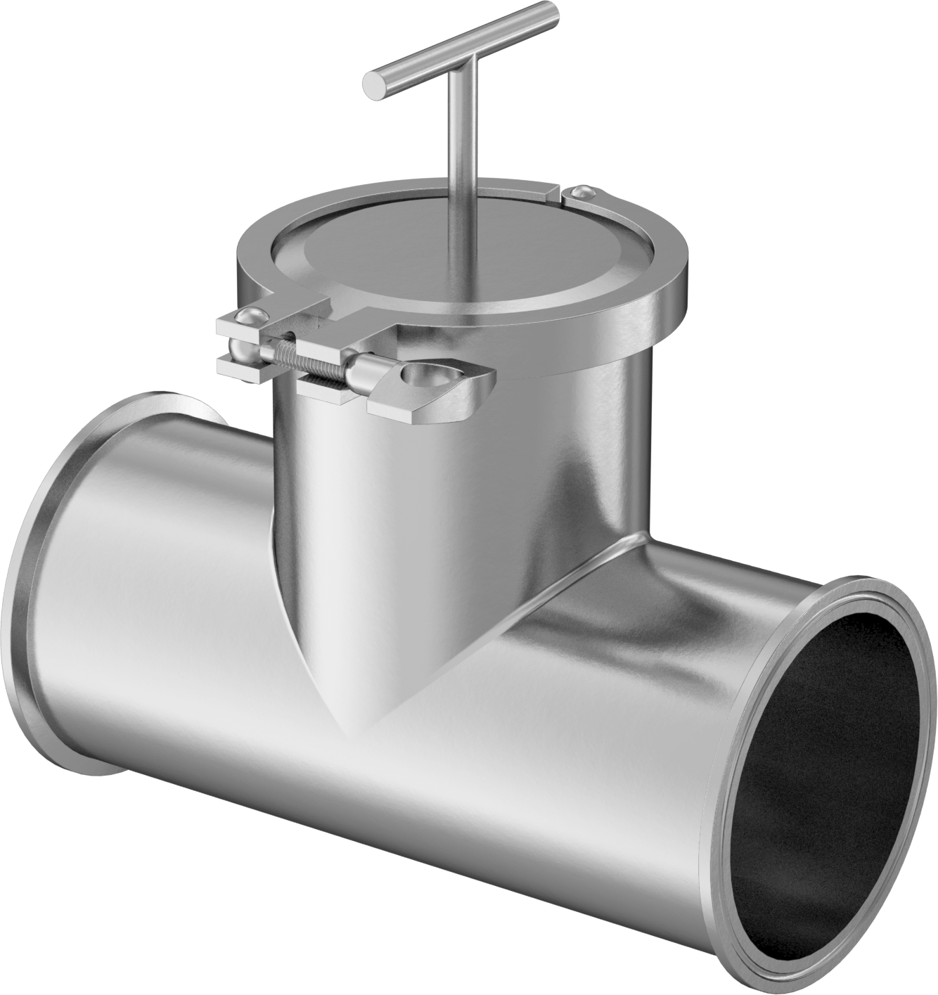 Paslanmaz Çelik Hızlı Kelepçeli T-Süzgeç, 3" Boru Dış Çapı için — 316 Stainless Steel, Stainless Steel, T, İçecek, Süt Ürünleri, Gıda, İl…