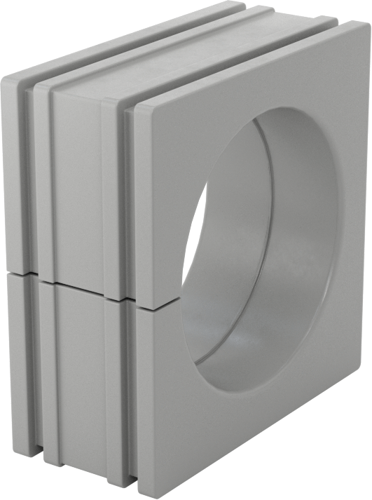 Sarmalı Kablo Tutucu, 1.22"-1.25" Dış Çaplı Bir Kablo için Büyük Kauçuk Ek Parça — Düz, NEMA 4X, IP65, Gri Kauçuk
