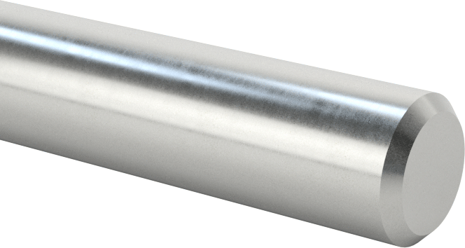 Dar Toleranslı Mil, Doğrusal Hareket, 1566 Karbon Çelik, 1/4" Çap, 12" Uzunluk