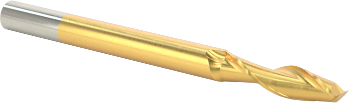 Karbür Kare 2 Kanallı Parmak Frez, TiN Kaplamalı, 3 mm Mil Çapı, 38 mm Toplam Uzunluk