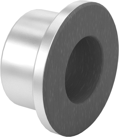 Kuru Çalışmalı Metal Takviyeli PTFE Burçlu Yatak, Alüminyum Kabuklu, Flanşlı, 8 mm Mil Çapı için, 8 mm Uzunluk