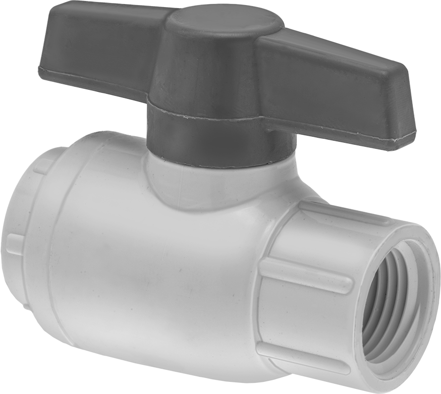 İçme Suyu için PVC Açma/Kapama Vanası, PTFE/HDPE Yuva, 1 NPT Dişi