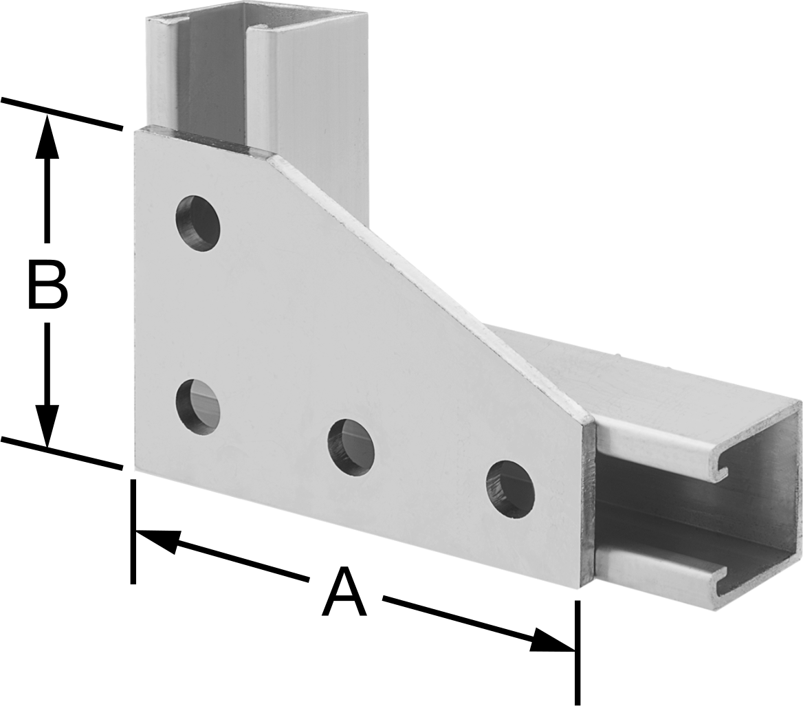Strut Kanalı Braketi, Dirsek, 316 Paslanmaz Çelik, 5-3/8" Uzunluk