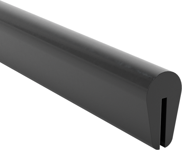 Neopren Kauçuk Kenar Çıtası, 1/32" Genişlik x 9/32" İç Yükseklik — 1⁄32", Siyah, 3⁄8"