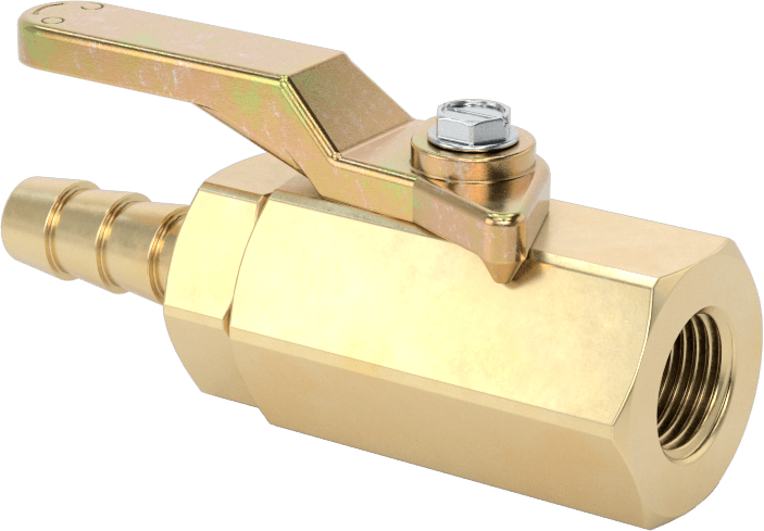 Dişli Bağlantı Parçalı Kompakt Açma/Kapama Valfi, Kol Kollu, 1/8 NPT Dişi x 1/4" Boru İç Çapı için Tırnaklı