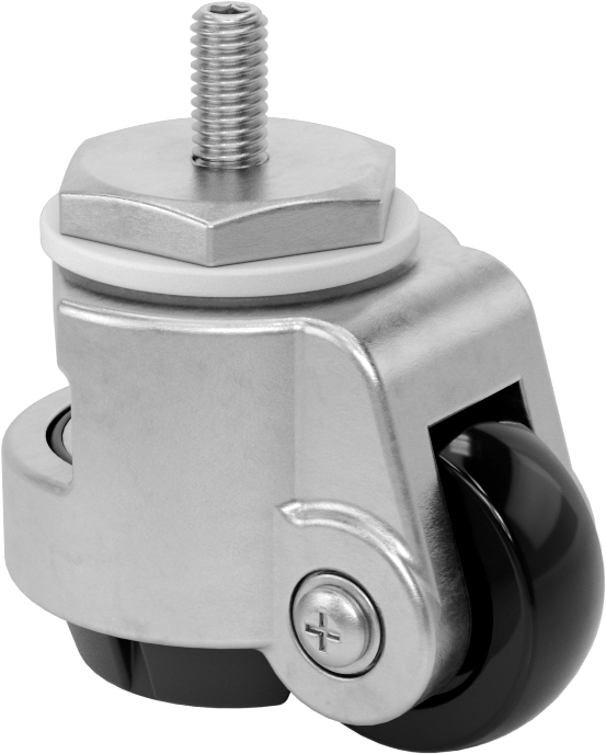 Dişli Saplı Seviyeleme Tekerlekleri, 3/8"-16 Diş, 1-3/4" Çaplı Tekerlek, 220 lbs. Kapasite