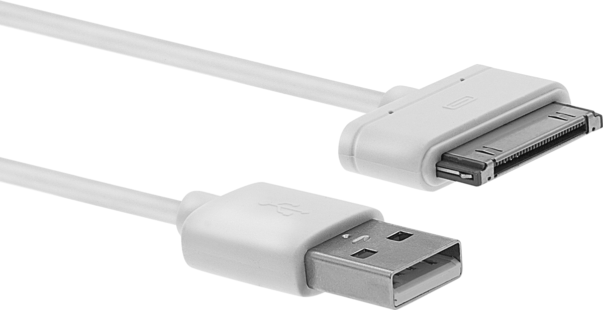 USB Adaptör Kablosu, A Fiş x Apple Uyumlu 30 Pimli Fiş, 3 Fit Uzunluk — Adaptör, 3 ft., Korumasız
