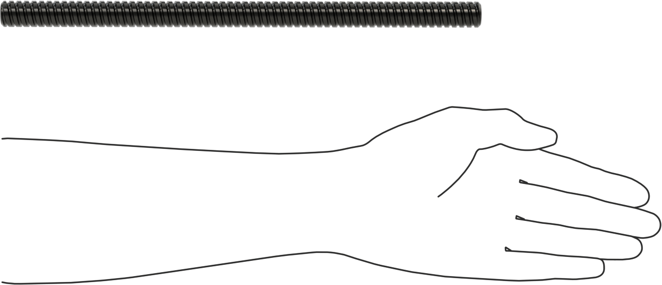 Kendiliğinden Durdurmalı Bilyalı Vida, 5/8"-6 Diş Boyutu, 1 Fit Uzunluğunda