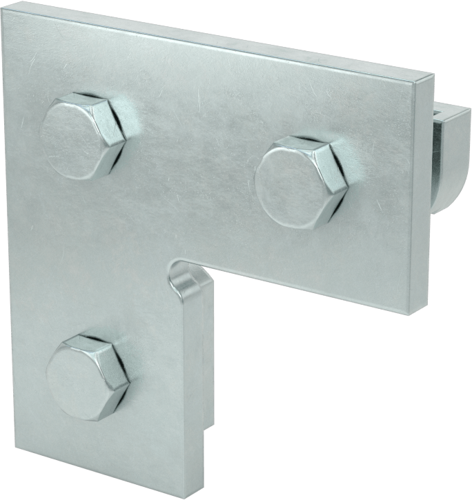 Strut Kanalı Braketi, Dirsek, Çinko Kaplı Çelik, 3-1/2" Uzunluk, Bağlantı Elemanlı