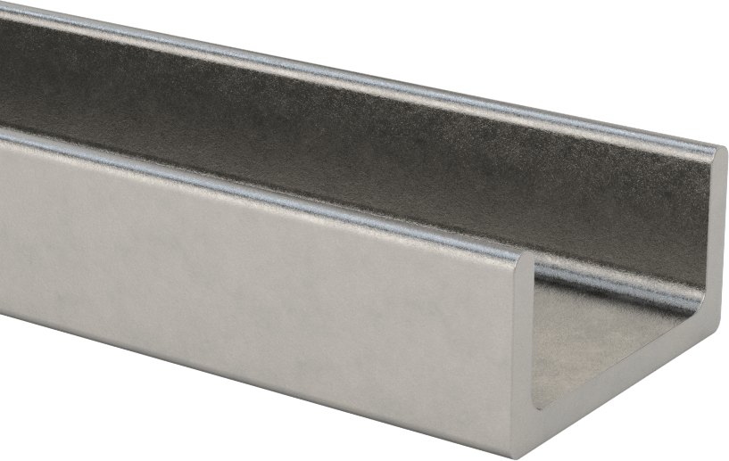 Çok Amaçlı 304 Paslanmaz Çelik U Kanalı, 1/8" Duvar Kalınlığı, 3/4" x 1-1/2" Dış Boyut