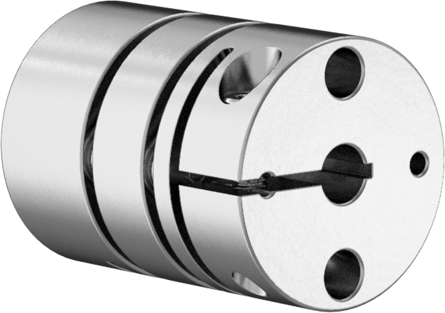 Servomotor Hassas Esnek Mil Kaplini, 4 mm x 4 mm mil çapı için, 1-1/64" Toplam Uzunluk, 3/4" Dış Çap