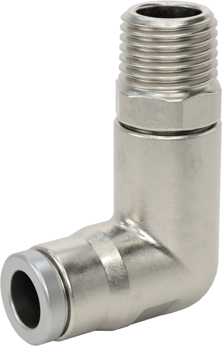 Hava ve Su için Paslanmaz Çelik Bas-Bağlan Tüp Bağlantı Elemanı, 8 mm Dış Çaplı Boru için Uzun 90 Derece Adaptör, 1/4 NPT