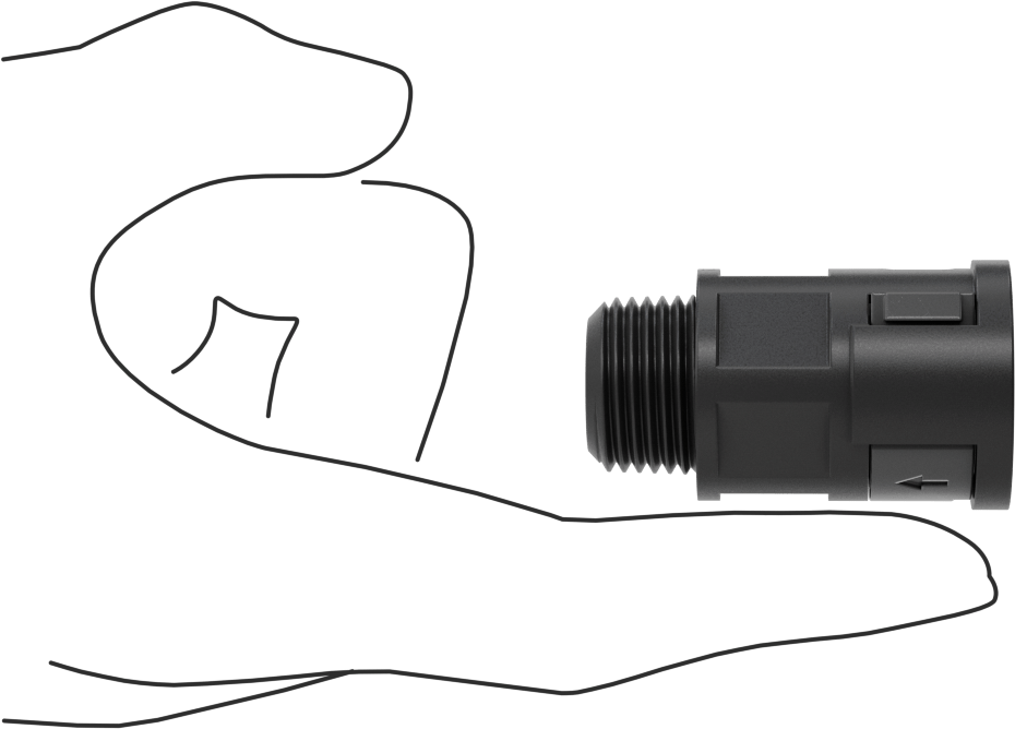 Sürekli Esnek Plastik Kanal Bağlantı Parçası, Düz, 0.84" Dış Çaplı Geçmeli Dişi x 1/2 NPT Erkek