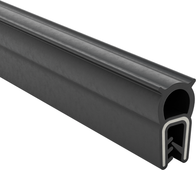 Üstünde Ampul Bulunan Köşeler için Yağa Dayanıklı Kenar Contası, Takmalı, 3/64" ila 1/8" Kenar Kalınlığına Uygun, 6-1/4" Ayak Uzunluğu