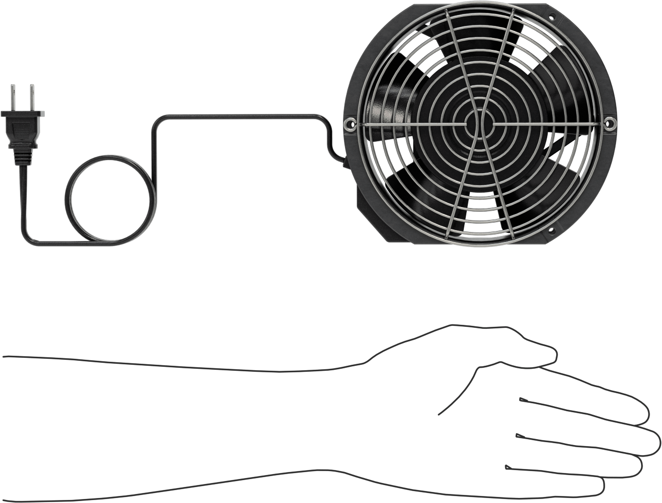 Ekipman Soğutma Fan Kiti, Paslanmaz Çelik Koruyucu, 120V AC, 5.91 inç Yükseklik x 6.77 inç Genişlik x 2.01 inç Derinlik Toplam