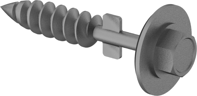 Plastiği Ahşaba Birleştirmek için Vidalar, Çinko Kaplı Çelik, Altıköşe Başlık, 12 Numaralı Boyut, 1-1/4" Uzunluk